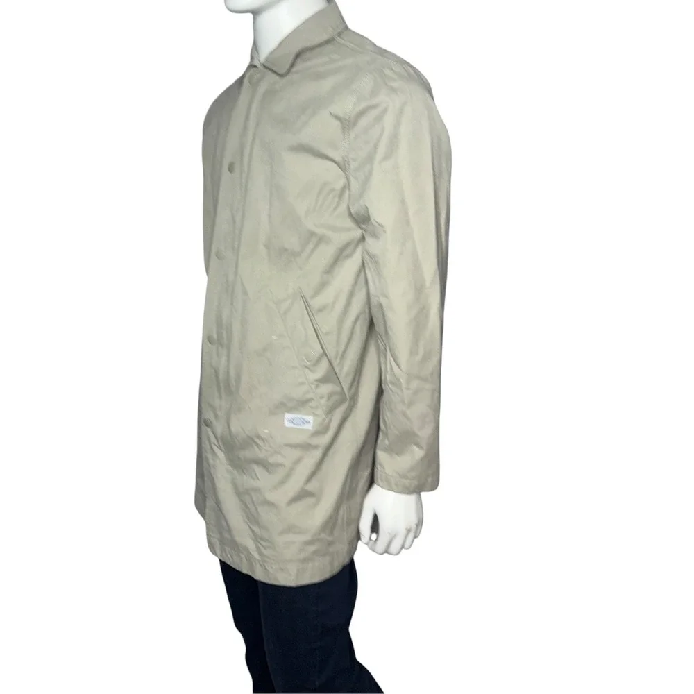 CPO Provisions Shipmen Supply Tan Khaki Zip Front Snap Trench Coat Jacket Size M